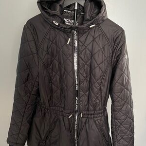 Michael Kors Charcoal Quilted Puffer Jacket
